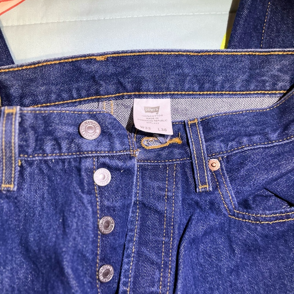VINTAGE Y2K LEVIS 501 BUTTON FLY DENIM JEANS SIZE 33X36 WPL 423